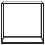 Vidaxl table console blanc 80x35x75 cm verre tremp