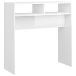 Vidaxl table console blanc brillant 78x30x80 cm agglom�r�