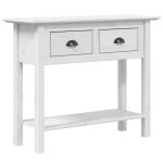 Vidaxl table console bodo blanc 91x35x74 cm bois de pin massif