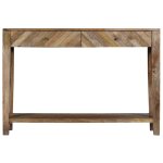 Vidaxl table console bois de manguier massif 118 x 30 x 80 cm