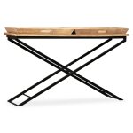 Vidaxl table console bois de manguier massif 130 x 40 x 80 cm