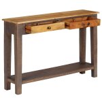 Vidaxl table console bois massif vintage 118 x 30 x 80 cm