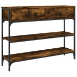Vidaxl table console ch�ne fum� 100x25x75 cm bois d'ing�nierie