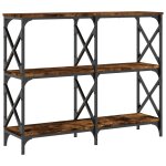 Vidaxl table console ch�ne fum� 100x28x80, 5 cm bois d'ing�nierie