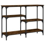 Vidaxl table console ch�ne fum� 102x29x75 cm bois d'ing�nierie