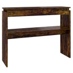 Vidaxl table console ch�ne fum� 102x30x80 cm bois d'ing�nierie