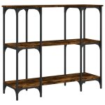 Vidaxl table console ch�ne fum� 102x35x90 cm bois d'ing�nierie