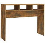 Vidaxl table console ch�ne fum� 105x30x80 cm bois d'ing�nierie