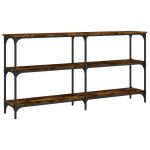 Vidaxl table console ch�ne fum� 150x29x75 cm bois d'ing�nierie
