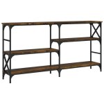Vidaxl table console ch�ne fum� 150x29x76, 5 cm bois d'ing�nierie