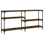 Vidaxl table console ch�ne fum� 160x29x75 cm bois d'ing�nierie