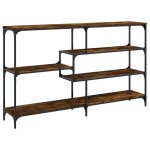 Vidaxl table console ch�ne fum� 160x32x95 cm bois d'ing�nierie