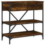 Vidaxl table console ch�ne fum� 75x34, 5x75 cm bois d'ing�nierie