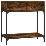 Vidaxl table console ch�ne fum� 75x34, 5x75 cm bois d'ing�nierie