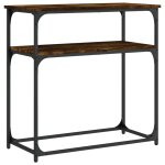 Vidaxl table console ch�ne fum� 75x35, 5x75 cm bois d'ing�nierie