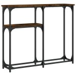 Vidaxl table console ch�ne fum� 90x22, 5x75 cm bois d'ing�nierie