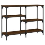 Vidaxl table console ch�ne marron 102x29x75 cm bois d'ing�nierie