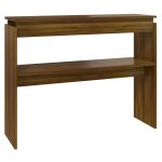 Vidaxl table console ch�ne marron 102x30x80 cm bois d'ing�nierie