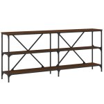Vidaxl table console ch�ne marron 180x30x75 bois d'ing�nierie et fer