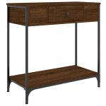 Vidaxl table console ch�ne marron 75x34, 5x75 cm bois d'ing�nierie