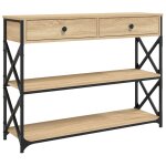 Vidaxl table console ch�ne sonoma 100x28x75 cm bois d'ing�nierie