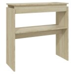 Vidaxl table console chne sonoma 80x30x80 cm bois d'ingnierie