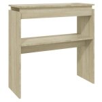 Vidaxl table console ch�ne sonoma 80x30x80 cm bois d'ing�nierie