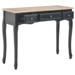 Vidaxl table de console et coiffeuse avec 3 tiroirs noir