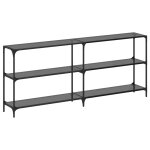 Vidaxl table console avec dessus en verre noir 194, 5x30x81 cm acier Vidaxl table console avec dessus en verre noir 194, 5x30x81 cm acier