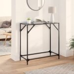 Vidaxl table console avec dessus en verre noir 80x35x81 cm acier