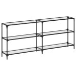 Vidaxl table console avec dessus en verre transparent 194, 5x30x81 cm Vidaxl table console avec dessus en verre transparent 194, 5x30x81 cm