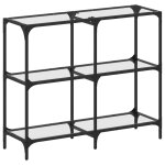 Vidaxl table console avec dessus en verre transparent 98x30x81cm acier Vidaxl table console avec dessus en verre transparent 98x30x81cm acier