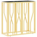 Vidaxl table console dor 70x30x70 cm acier inoxydable et verre