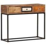 Vidaxl table console dor� 90x30x75 cm bois de r�cup�ration massif