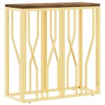 Vidaxl table console dor� acier inoxydable et bois massif r�cup�ration