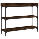 Vidaxl table console avec tagres chne fum 100x30x80 cm