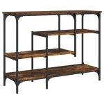 Vidaxl table console avec étagères chêne fumé 100x35x75 cm Vidaxl table console avec étagères chêne fumé 100x35x75 cm