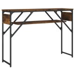 Vidaxl table console avec �tag�re ch�ne fum� 105x30x75 cm