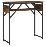 Vidaxl table console avec tagre chne fum 75x30x75 cm