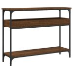Vidaxl table console avec tagre chne marron 100x29x75 cm