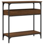 Vidaxl table console avec étagère chêne marron 75x29x75 cm Vidaxl table console avec étagère chêne marron 75x29x75 cm