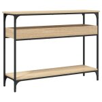 Vidaxl table console avec �tag�re ch�ne sonoma 100 x 29 x 75 cm bois d'ing�nierie