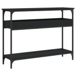 Vidaxl table console avec tagre noir 100x29x75 cm bois d'ingnierie