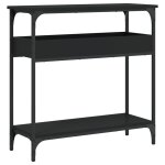 Vidaxl table console avec �tag�re noir 75x29x75 cm bois d'ing�nierie