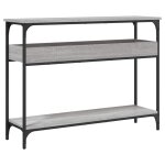 Vidaxl table console avec tagre sonoma gris 100x29x75 cm