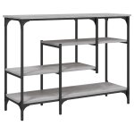 Vidaxl table console avec tagres sonoma gris 100x35x75 cm