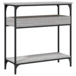 Vidaxl table console avec tagre sonoma gris 75x29x75 cm
