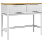 Vidaxl table console floro blanc 89, 5x36, 5x73 cm bois de pin massif