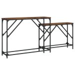 Vidaxl tables console gigognes 2 pcs ch�ne fum� bois d'ing�nierie