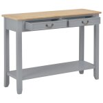 Vidaxl table console gris 110x35x80 cm bois